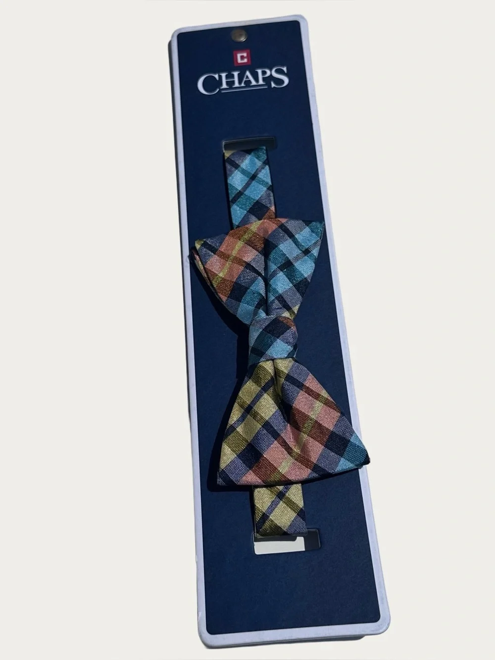 Chaps Multicolor Plaid Bow Tie
